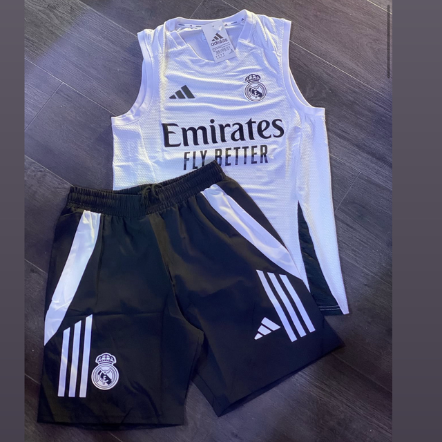 Conjunto completo Tirantes  Real Madrid (Blanco/Negro) - Versión Fan - 25-26 