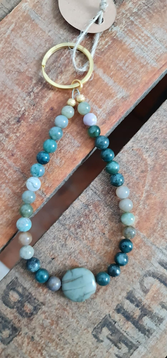 Porte clé agate et jaspe