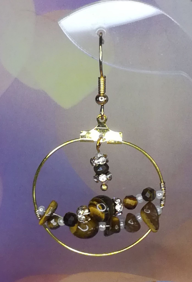 Boucles d'oreille oeil de tigre