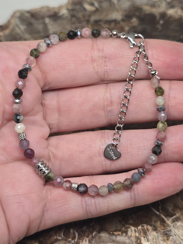 Bracelet Tourmaline multicolore 0,4 cm
