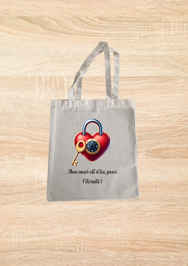 Sac fourre tout motif cadenas rouge