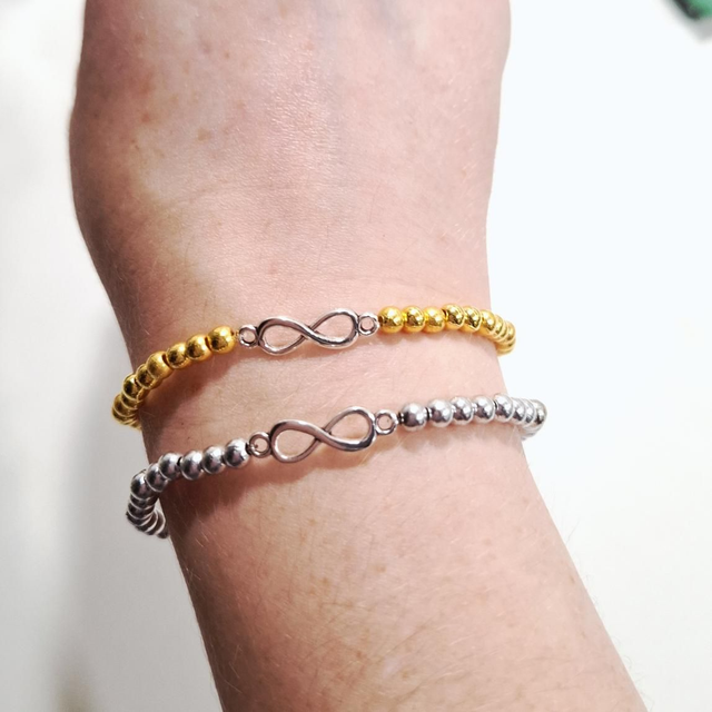 Infinity beaded bracelets Gold and Silver 
