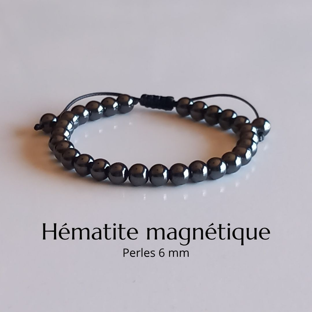 Bracelet ajustable en Hématite magnétique