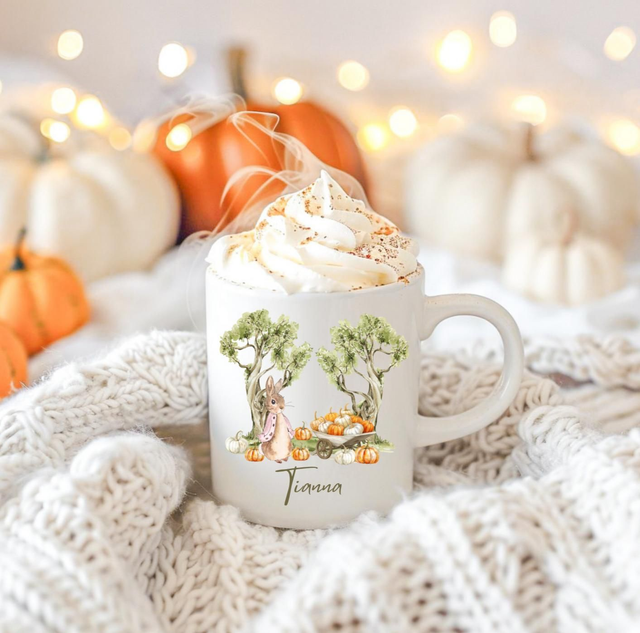 Halloween bunny pink coat mug