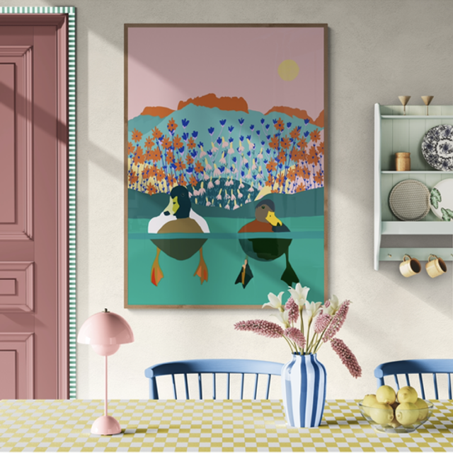 ‘Couple of ducks chillin’ Tirage Fine Art