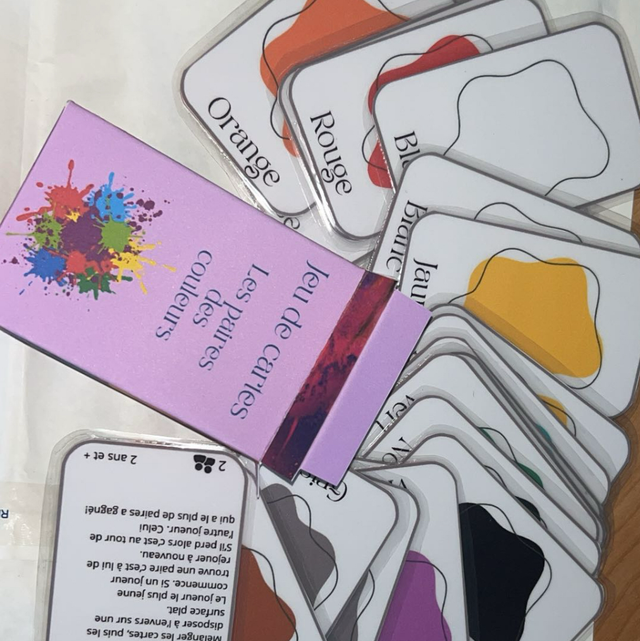 Jeu de 22 cartes Les couleurs 