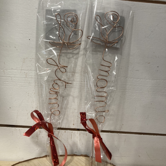 Rose en fer or rosé