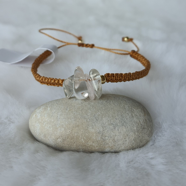 Bracelet femme Baroque 4 pierres "Cristal de Roche"