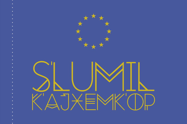 Fahne - Slumil K'ajxemk'op (gelb auf blau)