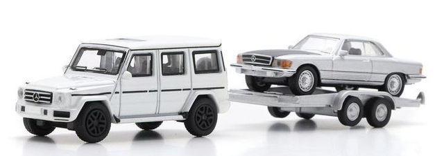Mercedes Benz G 450 SLC Transportanhänger Schuco 1:87