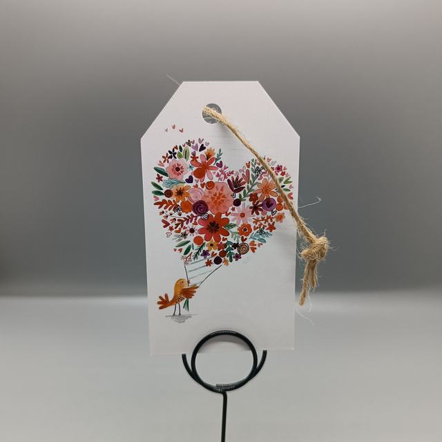 Geschenkanhänger Herz/Vogel