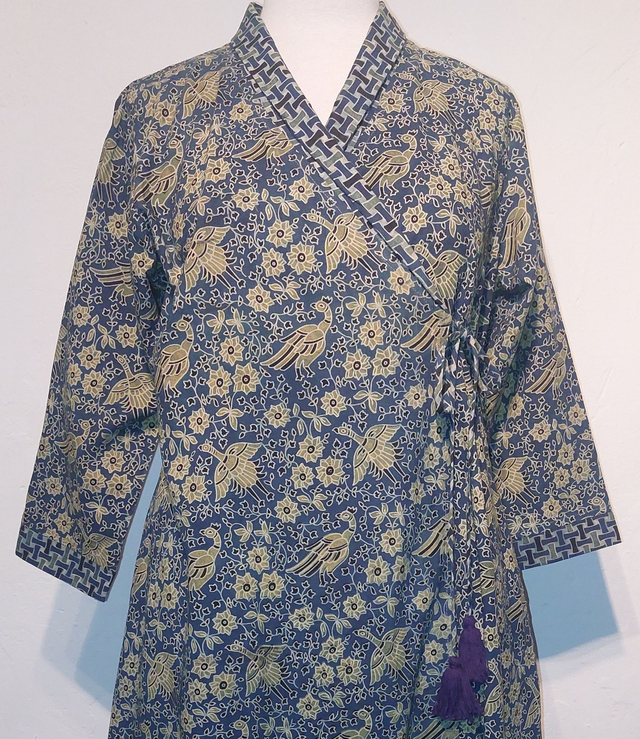 Robe portefeuille en coton imprimé à la main -  Éthique et Naturel  – Style Bohème Chic