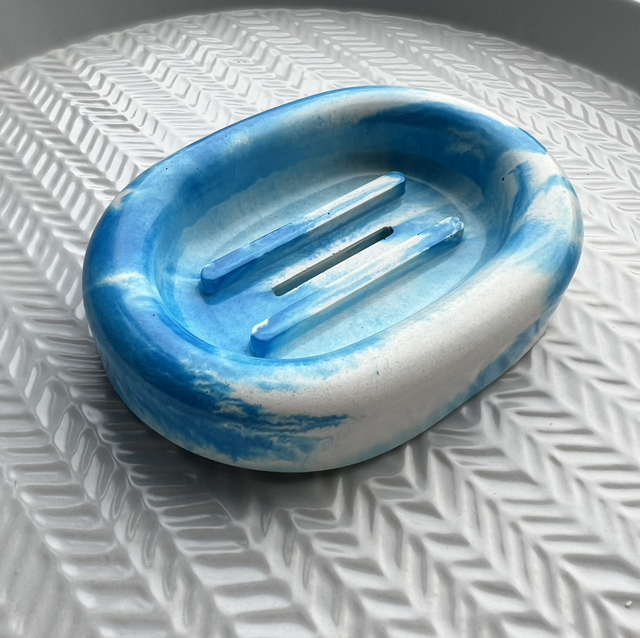 Soap dish - oval - blue