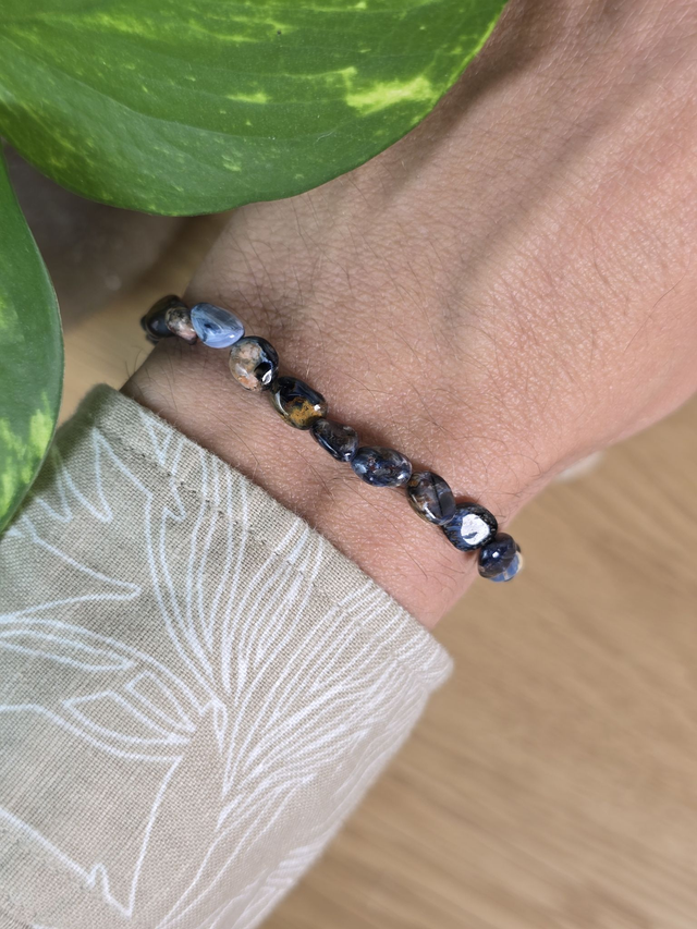 Pietersite - Bracelet avec perles &quot;pépites&quot;