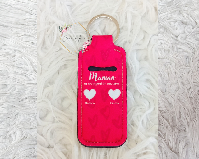 Porte-baume à lèvres ou briquet "MAMAN DE x COEURS"