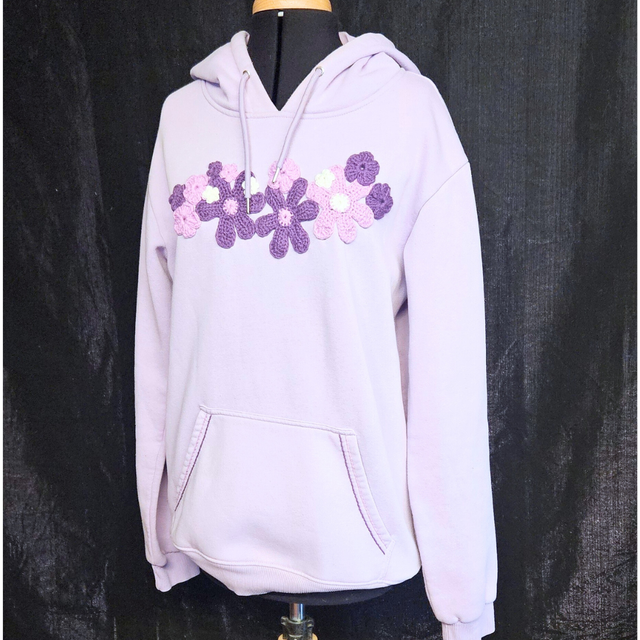 Sweat Lilas fleurs seventies