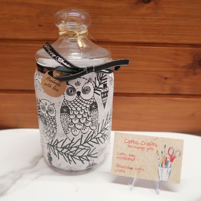 Decoupage Christmas Jar