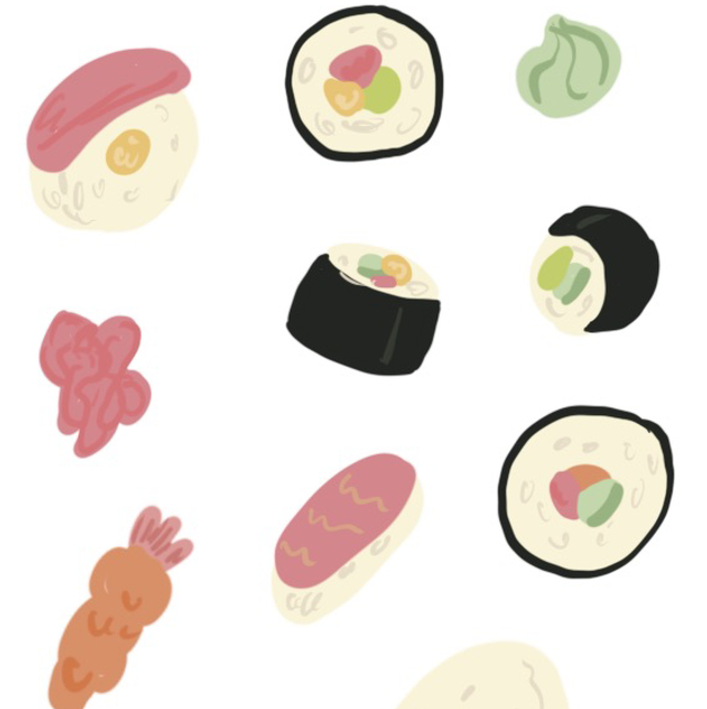 Original Art Deco Stickersheet | Sushi