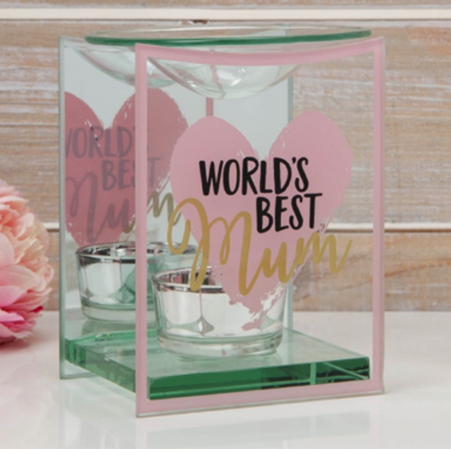‘World’s Best Mum’ Glass Wax Burner