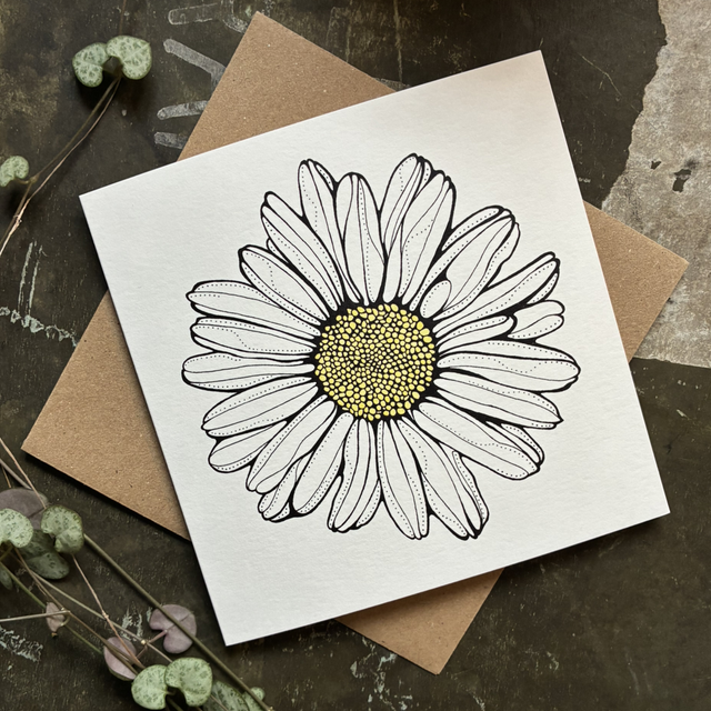 Card - blank - daisy