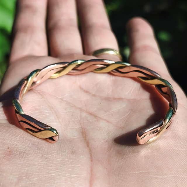 Bracelet cuivre et laiton entrelacé - Mixte