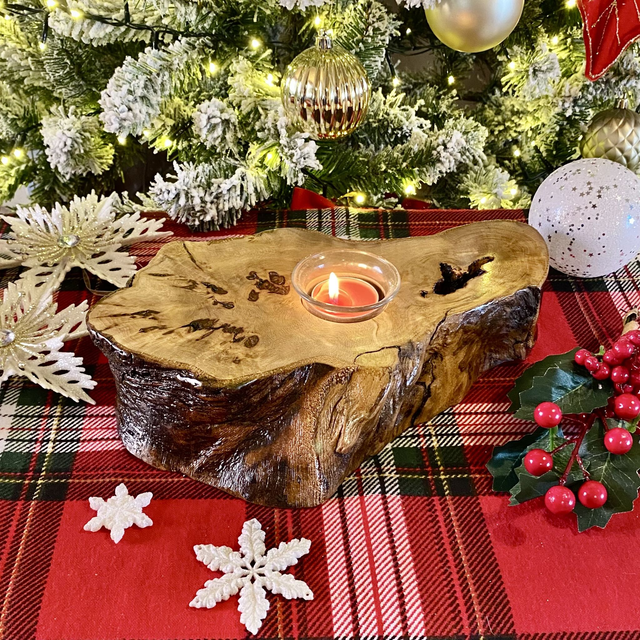 Handcrafted Beech Wood Tealight Holder