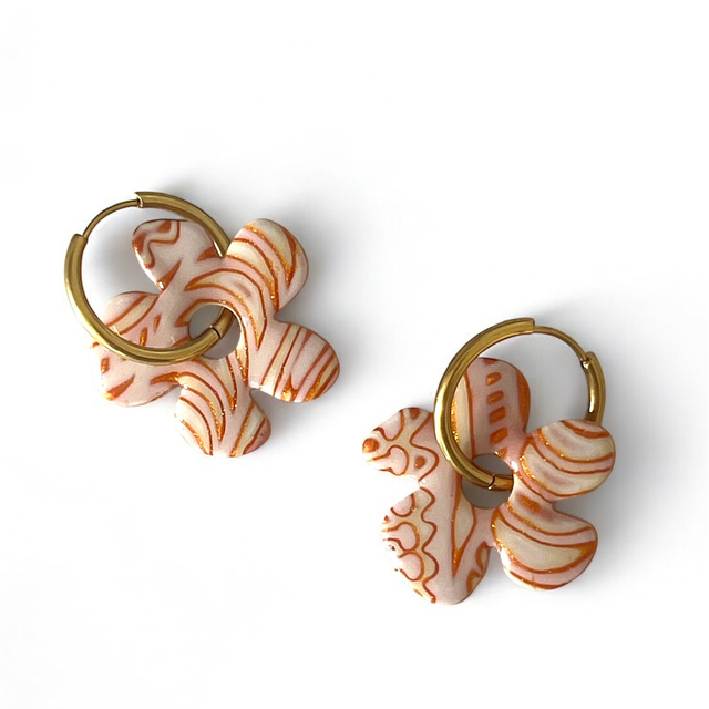 Grandes fleurs Terracotta