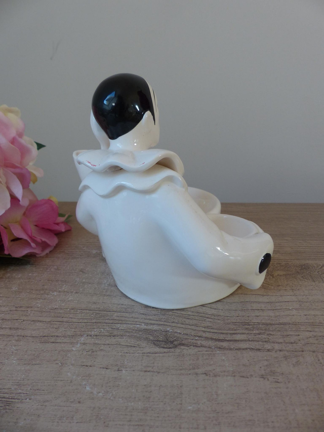 Pot à Barbier Vintage Pierrot en Céramique des Années 1970 – Vide-Poche Décoratif Multifonction pour Rasage, Bijoux ou Clés, Déco Chambre