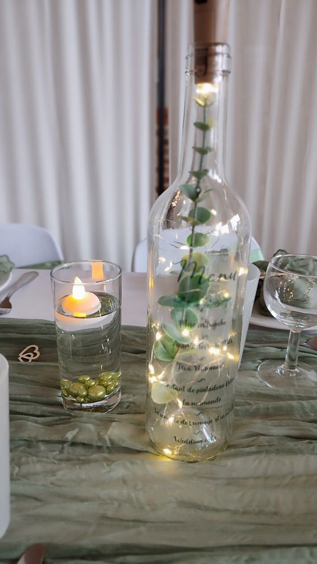 Stickers transparent pour bouteille menu mariage