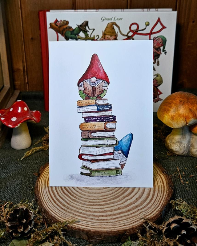 Carte Postale - Gnomes Lecteurs
