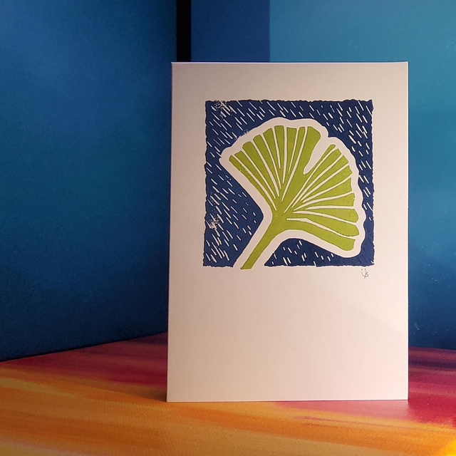 Klappkarte "Ginkgoblatt"