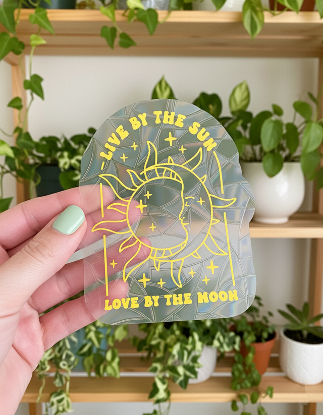 Attrape soleil sticker de fenêtre Live by the sun Love by the moon