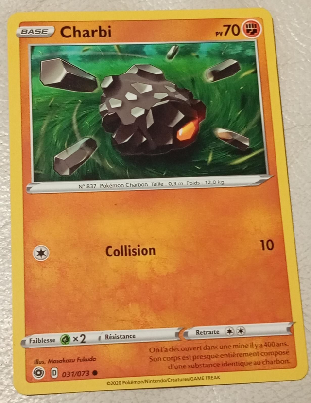 Carte pokémon Charbi 