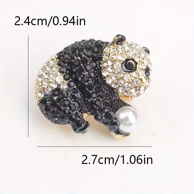 Panda Rhinestone Brooch