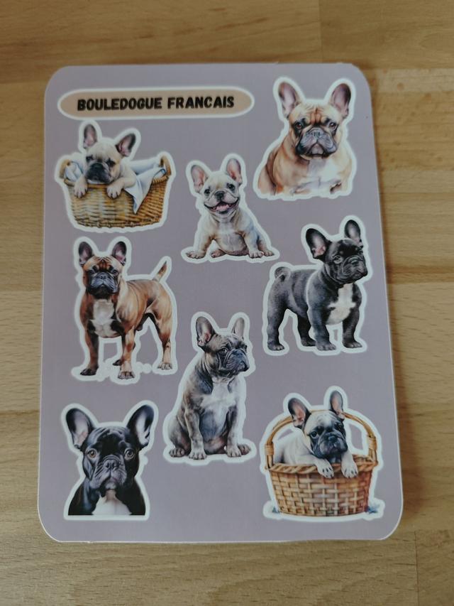 Planche stickers Bouledogue français