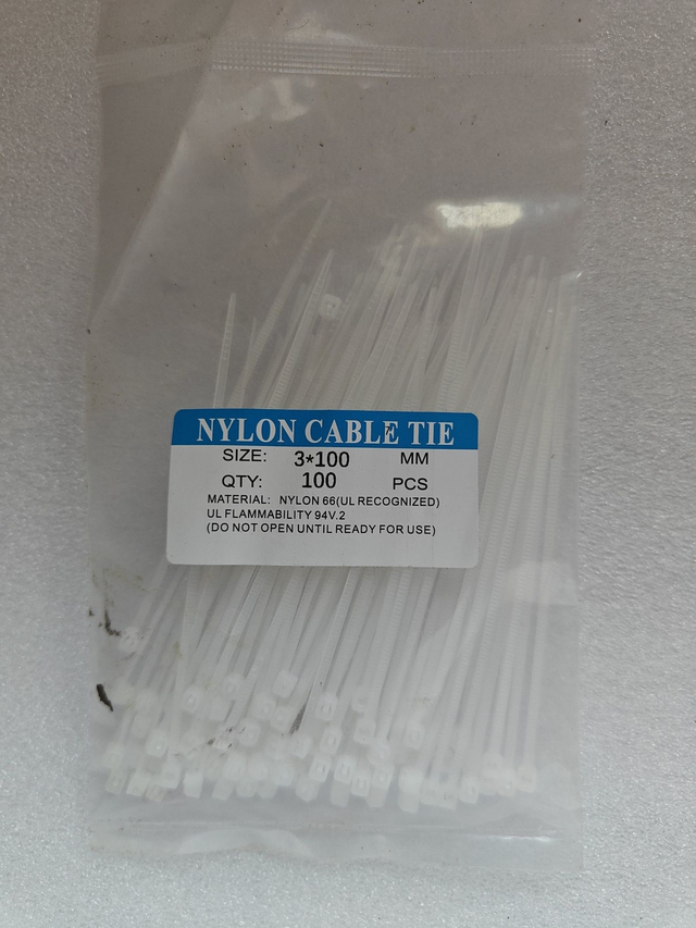 Valkoiset nippusiteet 3x100mm 100kpl