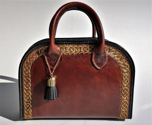 Sac à main en cuir de Luxe, style celtique moderne