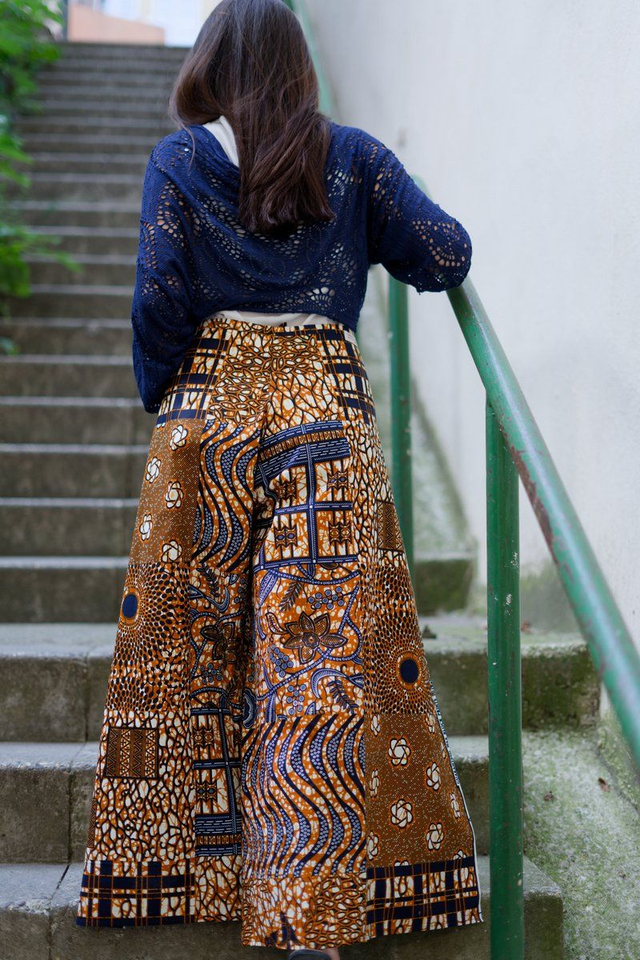 Pantalon portefeuille FOUTA | coton wax | imprimé DJOUDJ