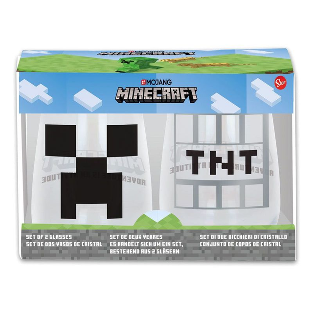Minecraft: Creeper &amp; TNT Boxes Crystal Glasses 2-Pack