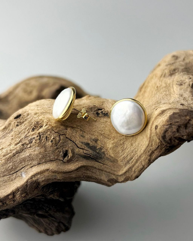 Orecchini Selene con Perla Moneta