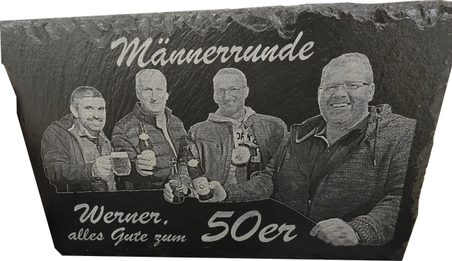 Schiefertafel mit Fotogravur | Geburtstag