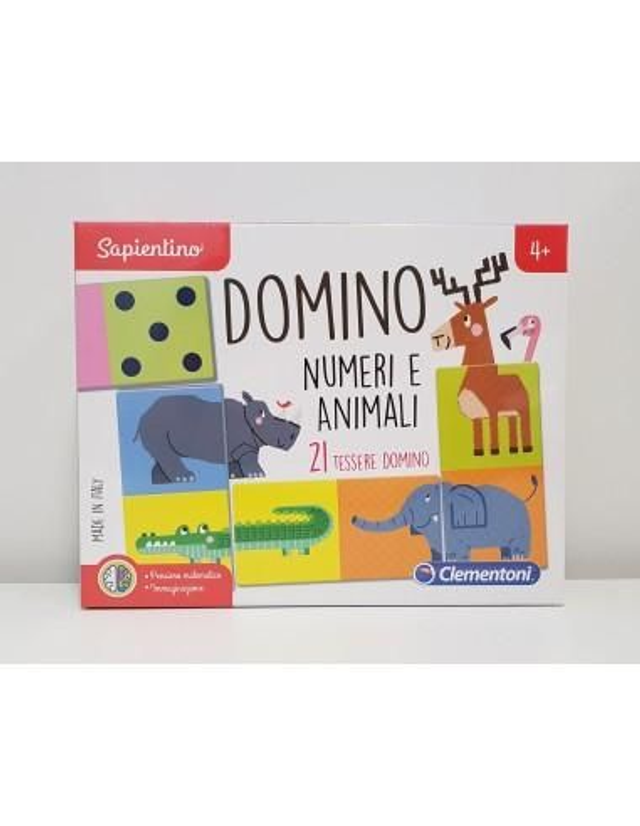Clementoni Domino Numeri E Animali Con 21 Tessere Domino