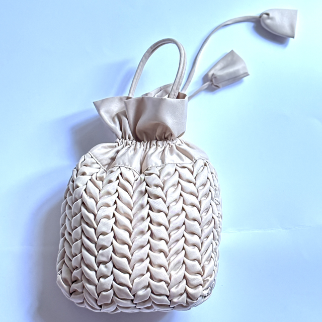 Vintage creme Tasche gesteppt