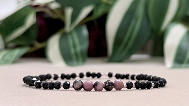 Bracelet | Rhodonite - Éléments Facettés