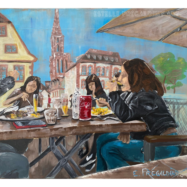 « Good Times », Strasbourg, acrylique sur carton ondulé 