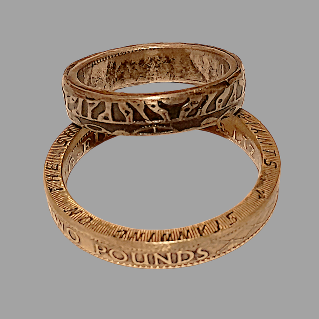 RESERVED FOR BEN! British Two Pounds 2013 Coin Rings