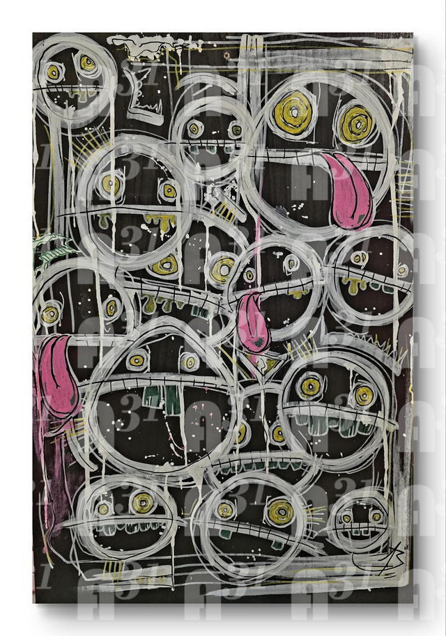 643. Many faces. Original Art 