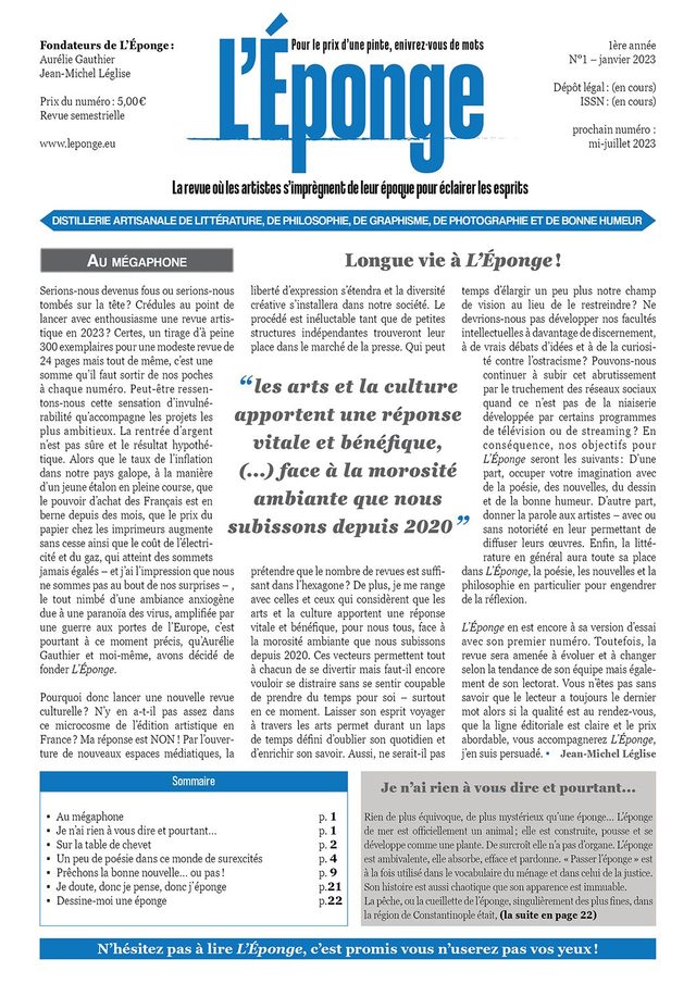 L'Éponge n°1 - janvier 2023 (version papier)