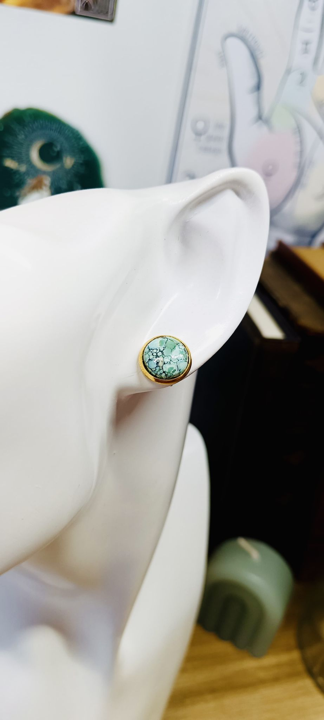 Boucles d'oreilles puces Turquoise - Collection d'été Eclats d'Ame