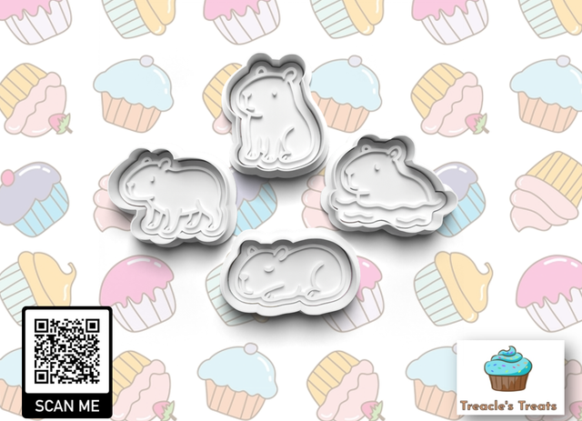 Capibara Fondant/cookie stamps with cutters 
